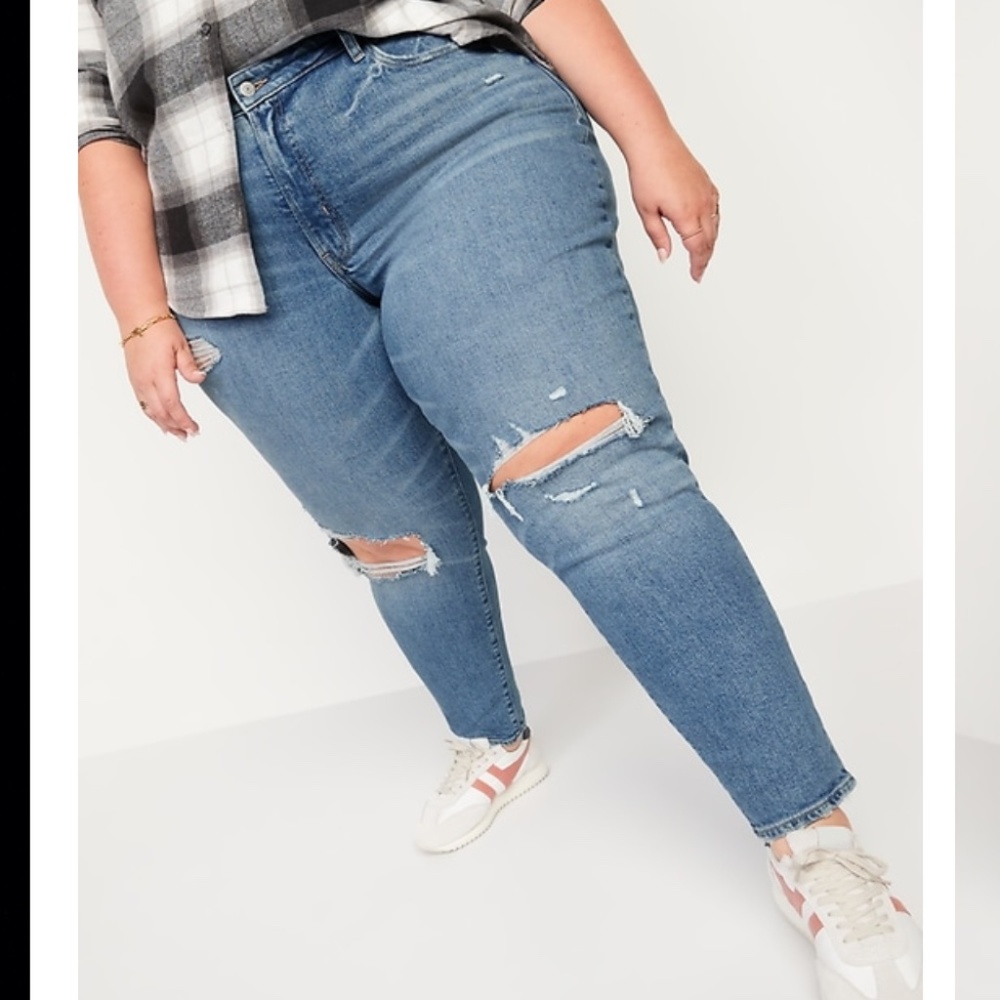 Curvy High Rise OG Straight Ripped Jeans 18 Tall